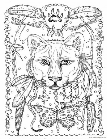 Adult Animals Coloring Pages Printable Sheets Lion spirit animal page 2021  a 1784 Coloring4free - Coloring4Free.com