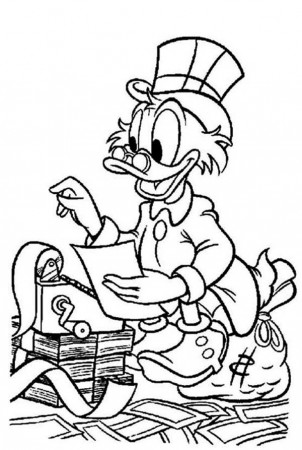 Uncle Scrooge Mcduck Try to Count All His Money Coloring Page ...