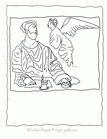 The angel, Coloring pages and Caravaggio