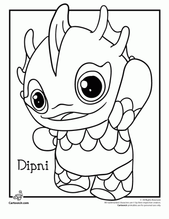 Petpet Park Neopets Coloring Page - Dipni | Cartoon Jr.