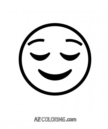 Relieved, Content, Pleased Face Emoji Coloring Page
