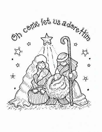 Christmas Nativity Coloring Pages Printable Terbaik Cartoon ...