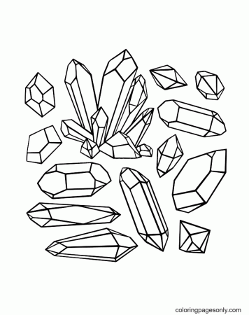 Gems Crystals Printable Coloring Pages - Crystal Coloring Pages - Coloring  Pages For Kids And Adults