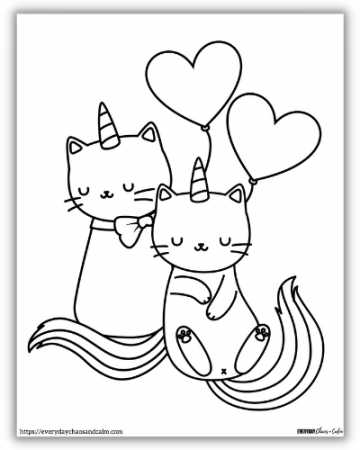 Unicorn Cat Coloring Pages (Free Printable PDF Download)