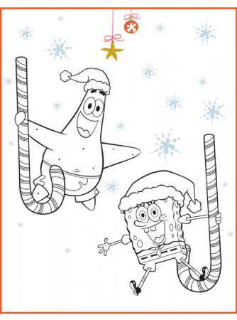 Kids-n-fun.com | Coloring page Spongebob Christmas SpongeBob and Patrick