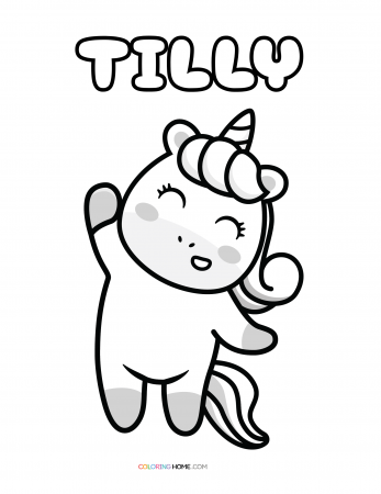 Tilly unicorn coloring page