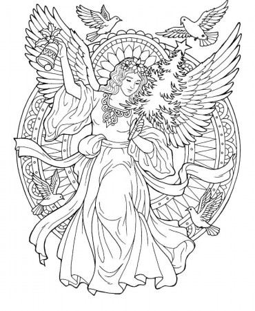 Christmas Angel Coloring Page | Angel coloring pages, Free christmas coloring  pages, Fairy coloring pages