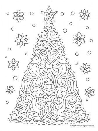 Christmas tree mandala Coloring Page - Funny Coloring Pages