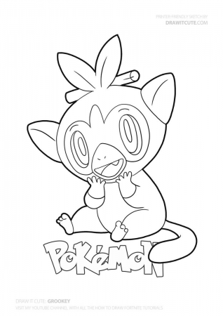 Grookey coloring page #pokemongo #pokémon #drawitcute #howtodraw # coloringpages #fanart #wal… | Pokemon coloring pages, Cartoon coloring pages,  Cute coloring pages