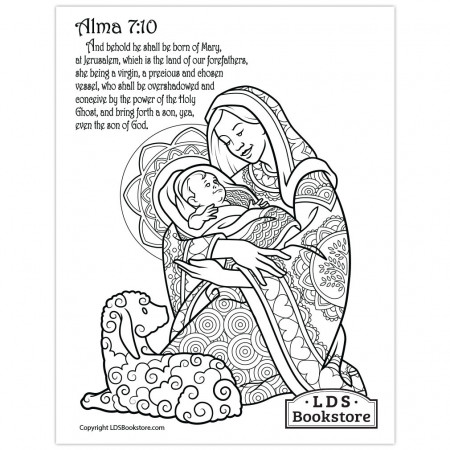 Mary & Baby Jesus Coloring Page - Printable