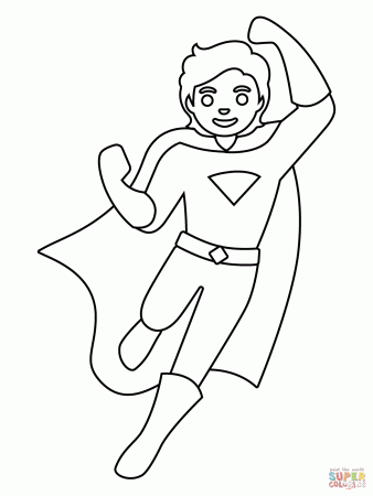 Superhero Emoji coloring page | Free Printable Coloring Pages