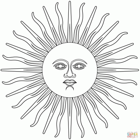 Inti or Sun of May coloring page | Free Printable Coloring Pages