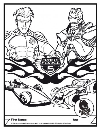 Battleforce 5 Coloring Page