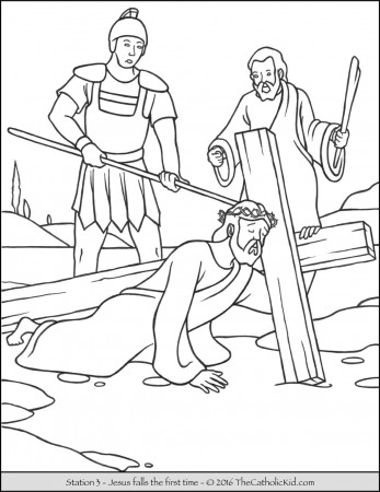 Stations of the Cross Coloring Pages - The Catholic Kid