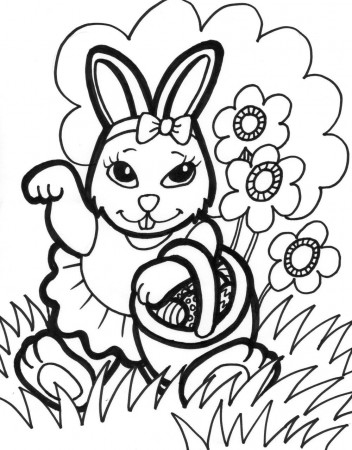 Pin Easter Rabbit Coloring Pages Free Printable