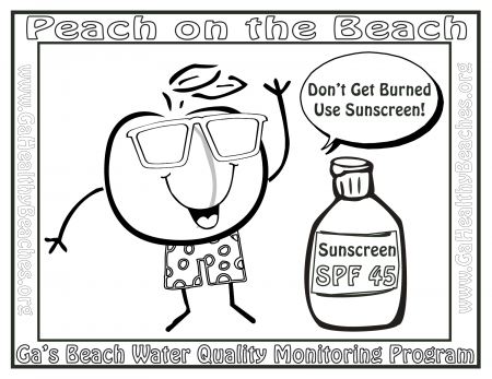 Sun Safety Coloring Page