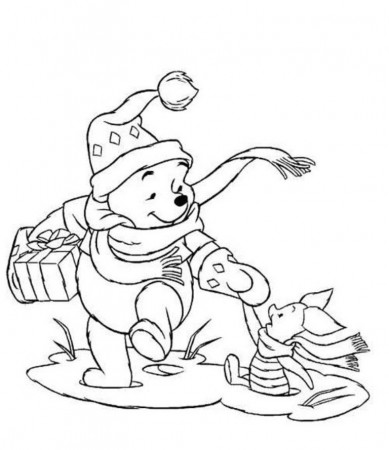 Winnie And Piglet Christmas Coloring Pages Printable | Christmas ...