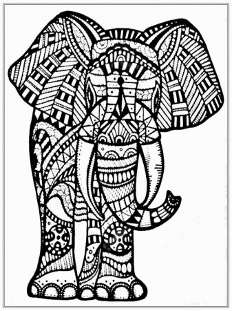 Adult Coloring Pages Free African Elephant | Realistic Coloring Pages