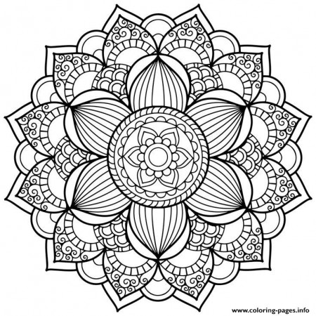 Flower Zentangle For Teens Coloring Pages Printable