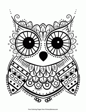 Cute Owl Coloring Page • FREE Printable PDF from PrimaryGames