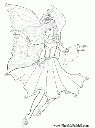 Cute Fairy Coloring Pages Printable