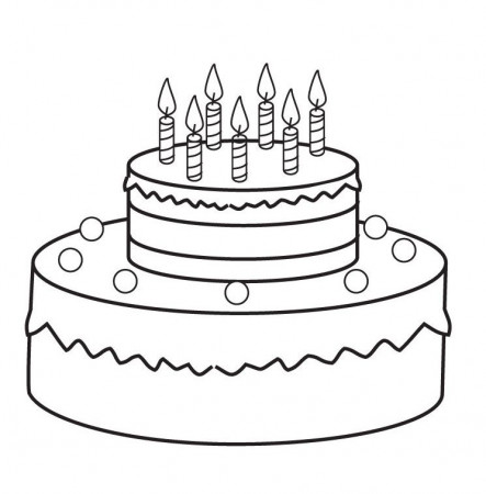 Coloring Pages of Round Cake | Coloring