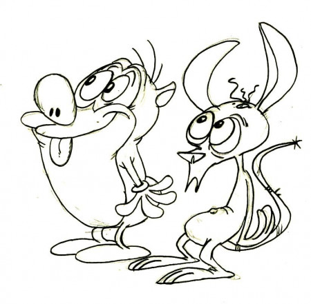 Ren and Stimpy | Cartoon coloring pages, Cartoon art, Coloring pages