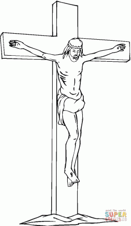 Jesus Christ on the cross coloring page | Free Printable Coloring ...
