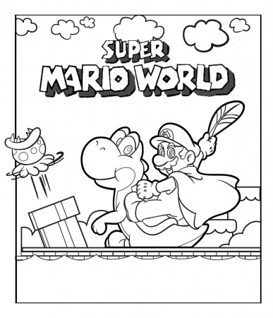 Mario Coloring pages - Black and white super Mario drawings for ...