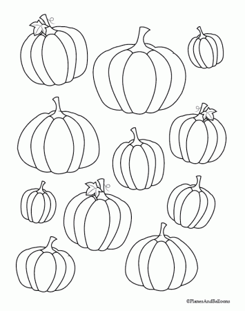 Pumpkins Coloring Page - Planes & Balloons | Let's make learning fun!
