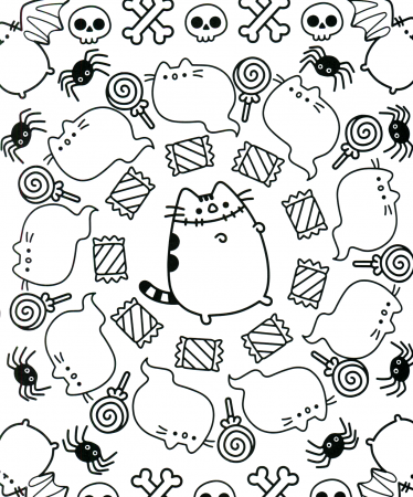 Pusheen Halloween Coloring Pages - Get ...