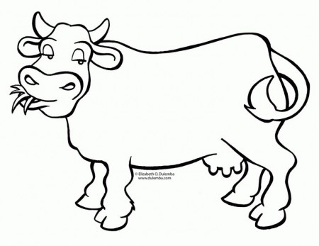 Black And White Cow Coloring Page ...
