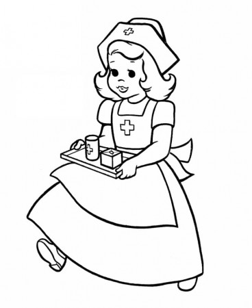 A Cute Nurse coloring page - Download ...