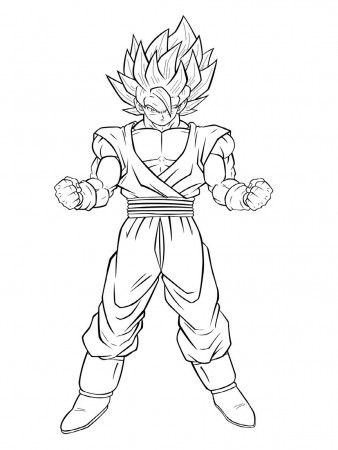 Printable Son Goku Coloring Page - Anime Coloring Pages