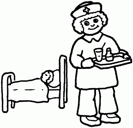 Coloring Pages | Happy Nurse Coloring Pages