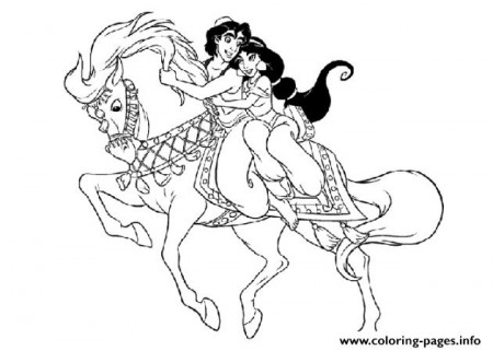Aladdin And Jasmine On Horse Disney Coloring Pagesbc32 Coloring Pages  Printable