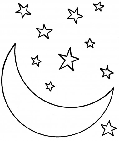 Free Coloring Pages Of Stars And Moon | Star coloring pages, Moon coloring  pages, Sun coloring pages
