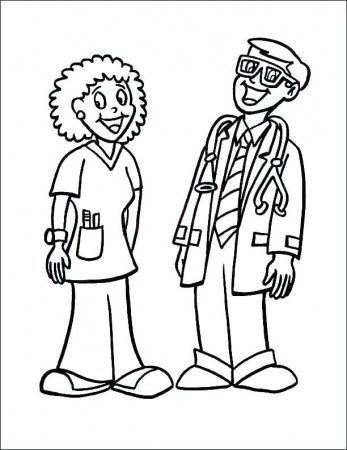 Doctor and Nurse Coloring Page - Free Printable Coloring Pages for Kids