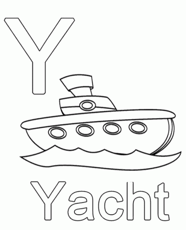 Y for yacht - vocabulary printable picture