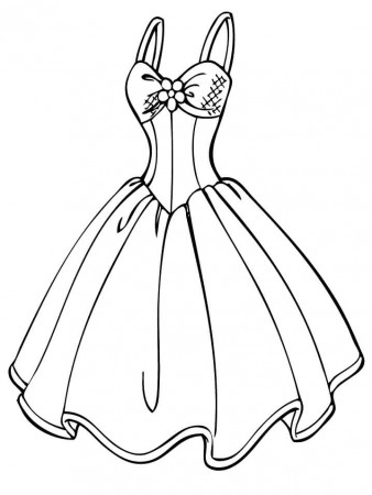 Wedding Dress Coloring Page - Free Printable Coloring Pages for Kids