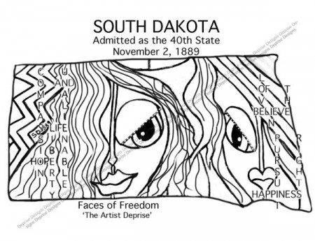 South Dakota, Tennessee, Texas, Utah, Vermont - 5 Coloring Book Pages - 15  Pages of Downloadable Content From '