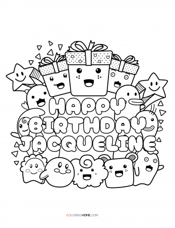 Happy Birthday Jacqueline coloring page