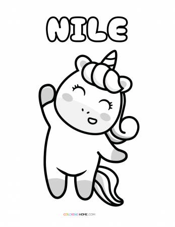 Nile unicorn coloring page
