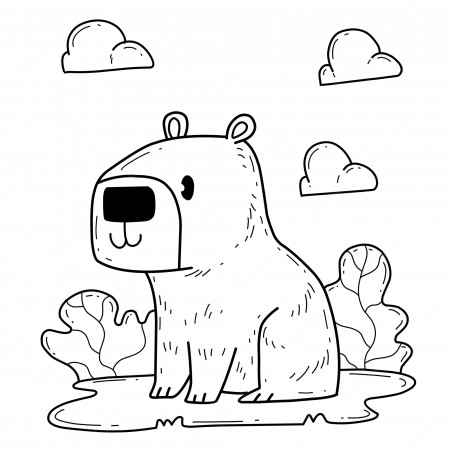 Premium Vector | Animals coloring book alphabet isolated on white  background vector cartoon capybara