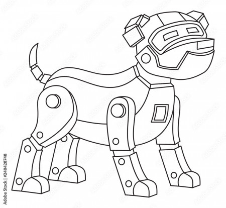 Robot dog. Printable coloring page for kids. Stock Vector | Adobe Stock