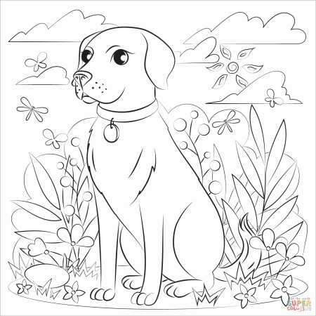 Black Lab coloring page | Free Printable Coloring Pages