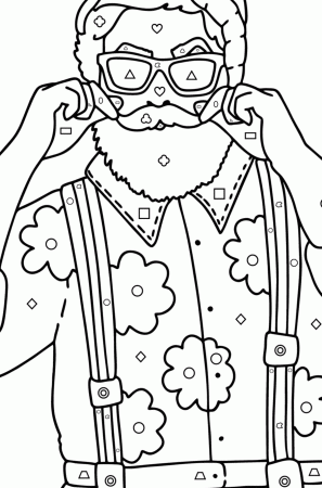 Young hipster man - People Coloring pages for Adults for Free