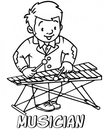 Musician coloring page picture to print
