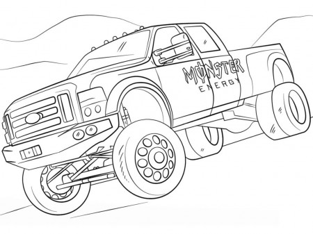 Monster Truck Coloring Pages - Free Printable Coloring Pages for Kids