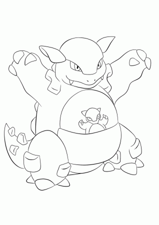 Kangaskhan (No.115) : Pokemon (Generation I) - All Pokemon coloring pages  Kids Coloring Pages